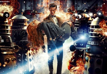 Imagen promocional de asylum of the Daleks, el primer episodio de la séptima temporada de Doctor Who.